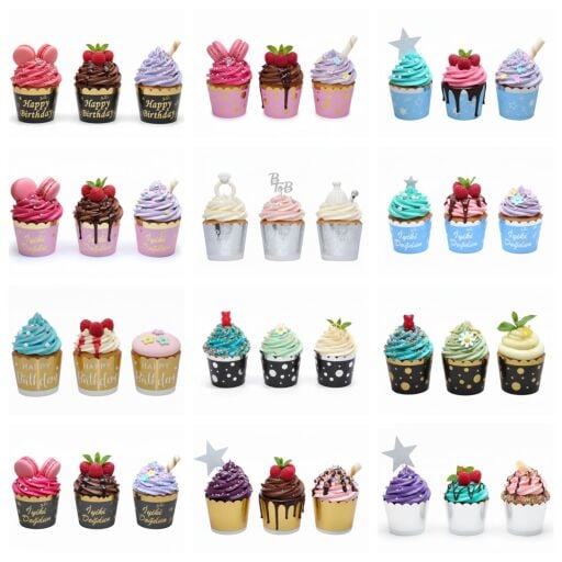 12 ' Lİ YALDIZLI CUPCAKE